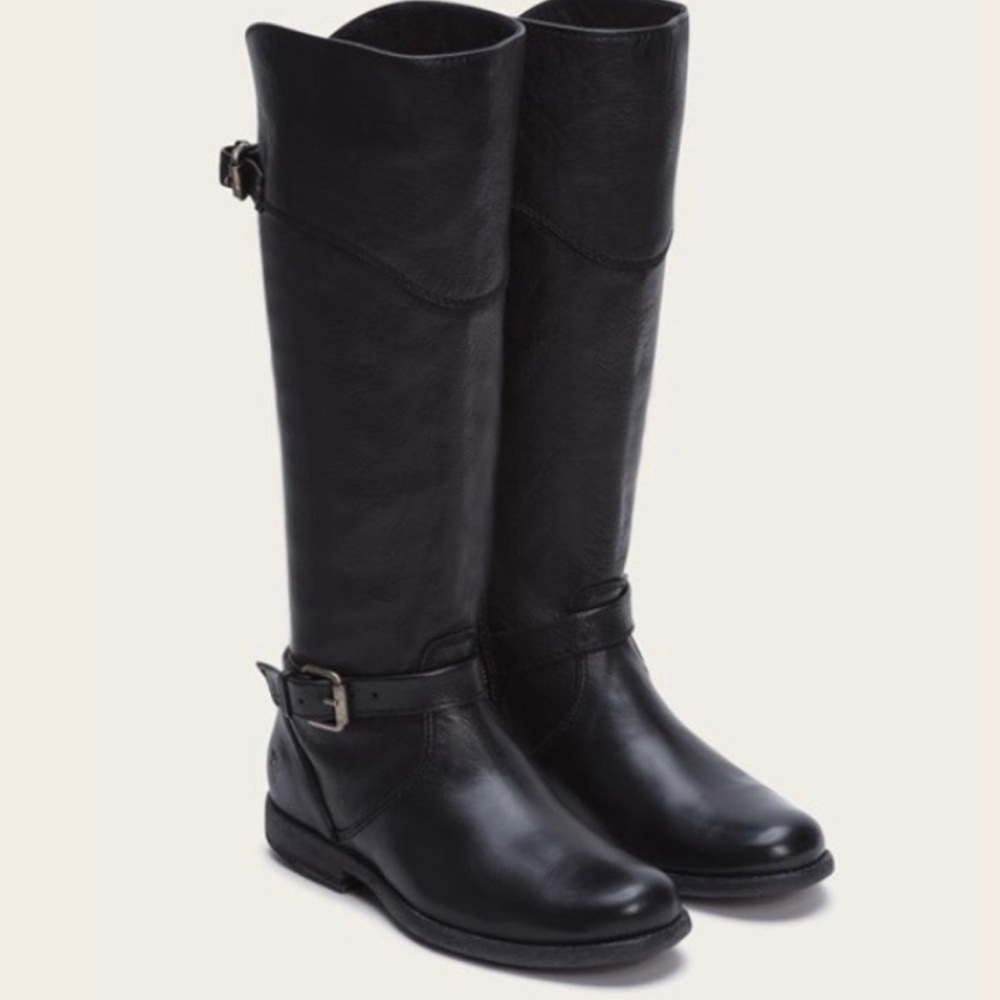 Frye Phillip Riding Boot Extended Calf Black